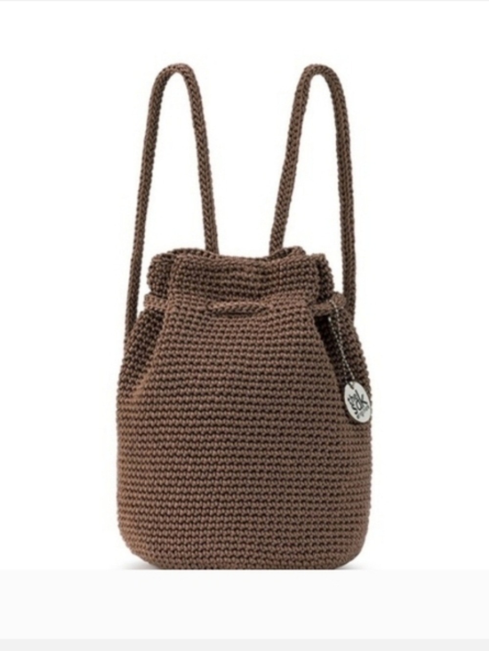 The SAK Crochet Mini Backpack Drawstring Tan - Picture 10 of 11